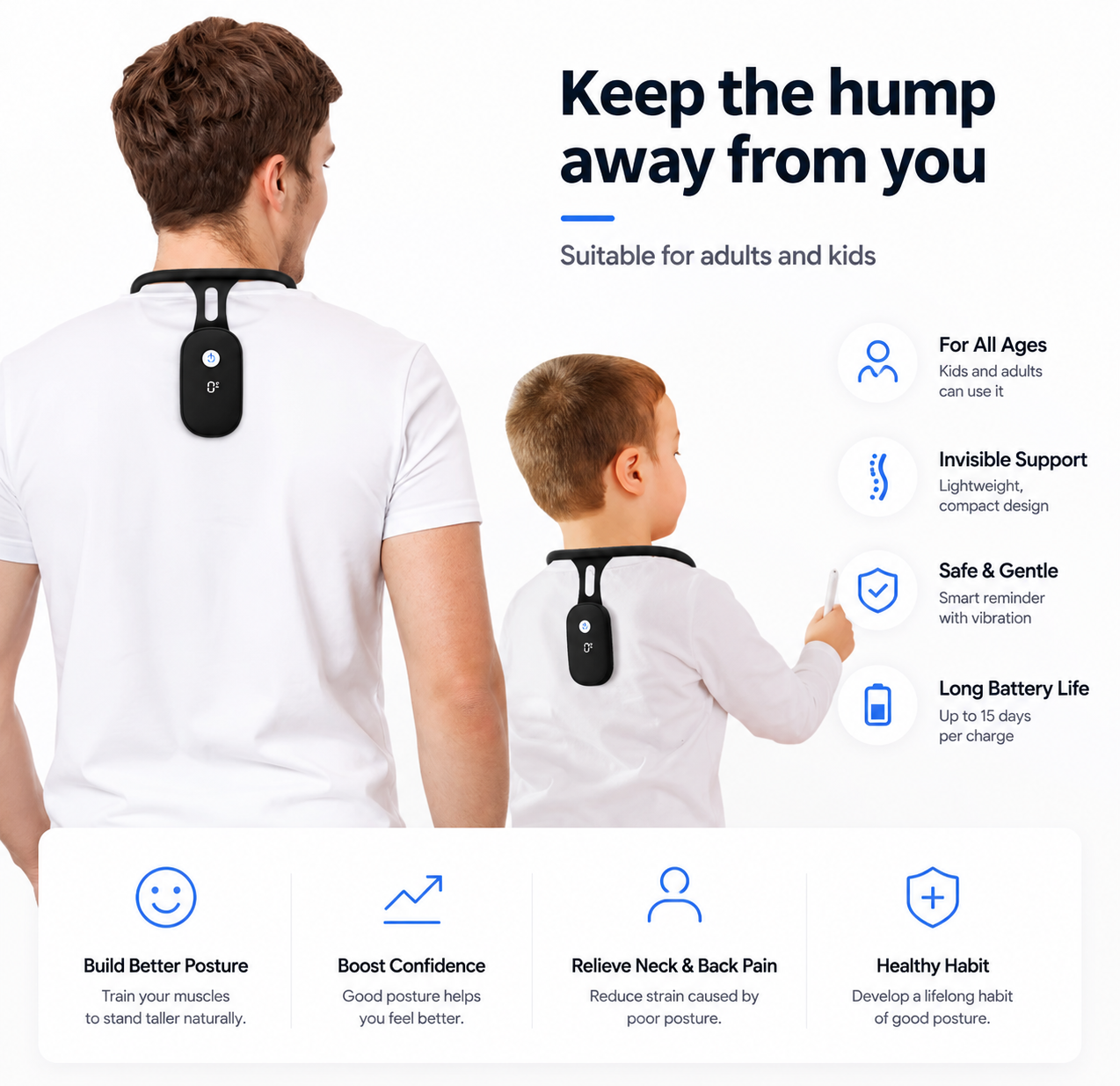 Smart Posture Corrector - Keep the hump away